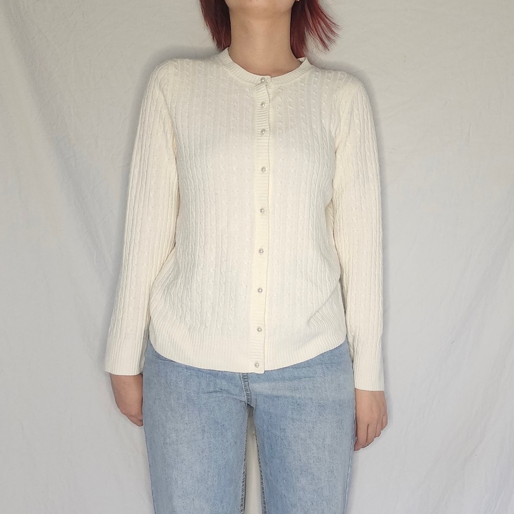 Designers Originals white ribbed cardigan
